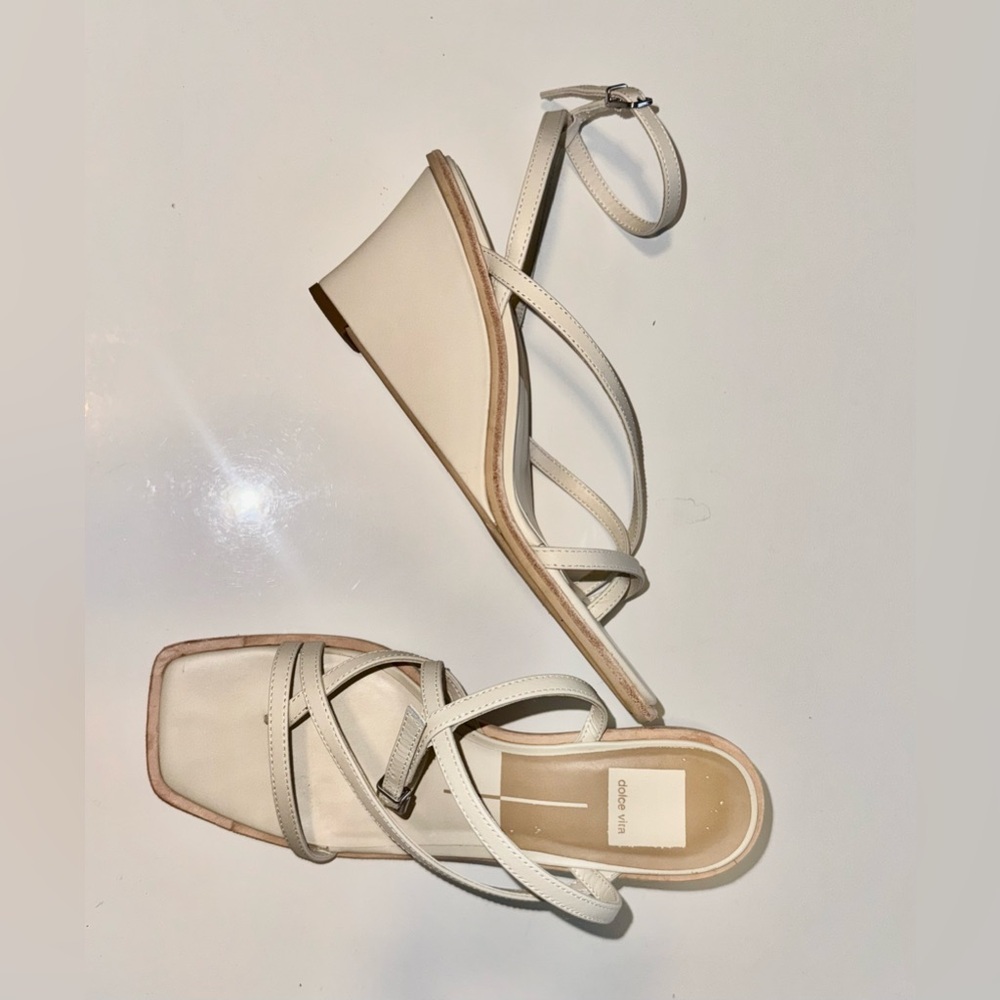 Dolce Vita Elegant Cream Wedge Sandals